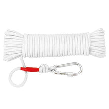 Load image into Gallery viewer, 8mm Emergency Escape Rope with Climbing Buckle Magnet Fishing Rope Nylon Rescue Safety Rope 20m Length for Outdoor Sports
