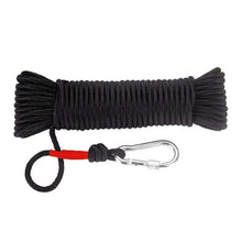 Load image into Gallery viewer, 8mm Emergency Escape Rope with Climbing Buckle Magnet Fishing Rope Nylon Rescue Safety Rope 20m Length for Outdoor Sports
